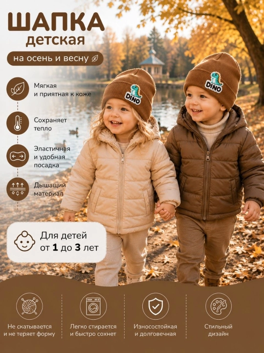 Bolalar uchun mavsumiy trikotaj shapka