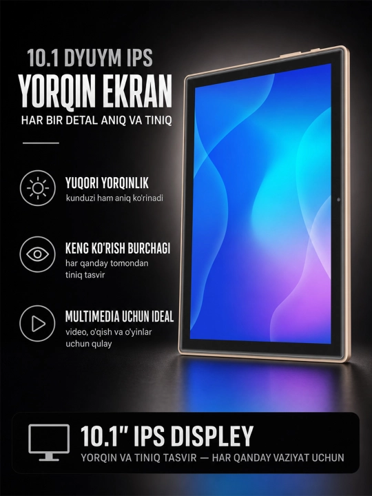 Planshet Zett Tab 5 10.1" IPS 4GB, 64GB, Android 13, 4G LTE, IMEI ro'yxatdan o'tgan
