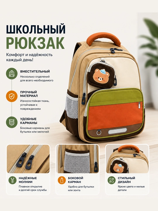 Школьный рюкзак для девочек и мальчиков, в разных цветах - 