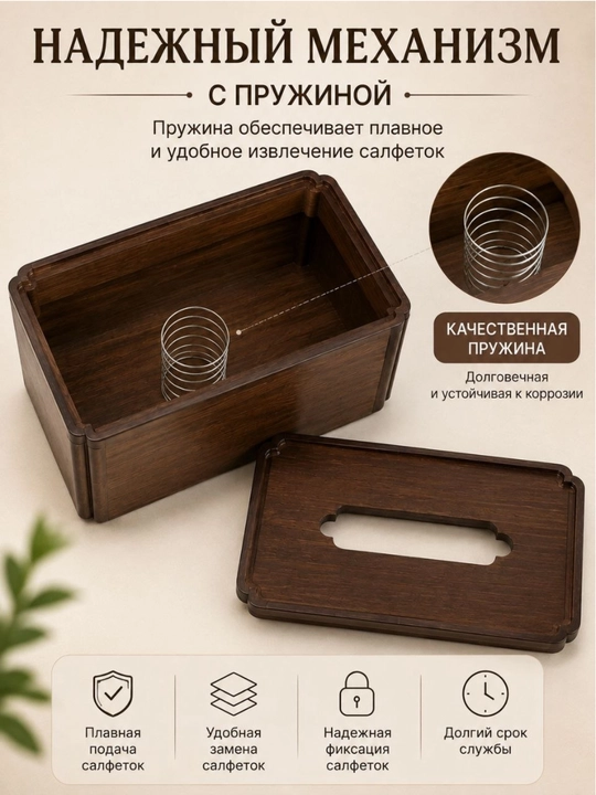 Деревянный диспенсер для сухих салфеток, коробка для салфеток