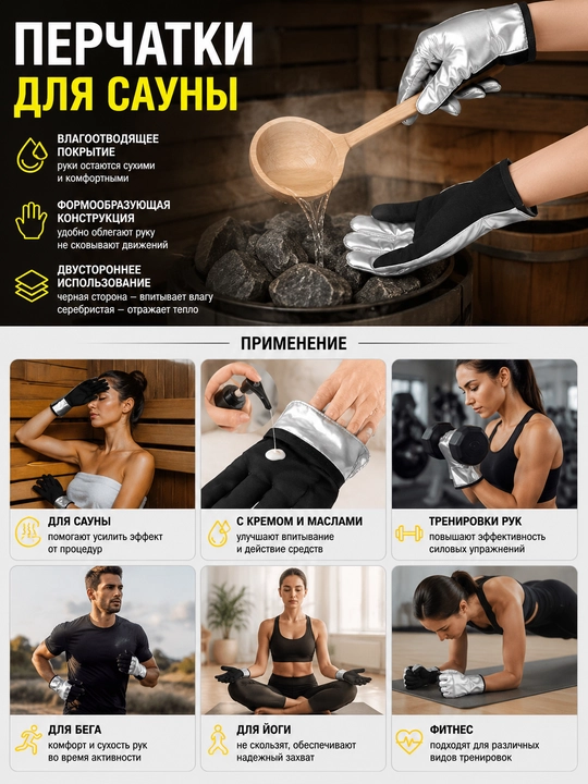 Dayou LOS2463 sauna uchun sport qo‘lqoplari, yugurish, yoga va mashg‘ulotlar uchun