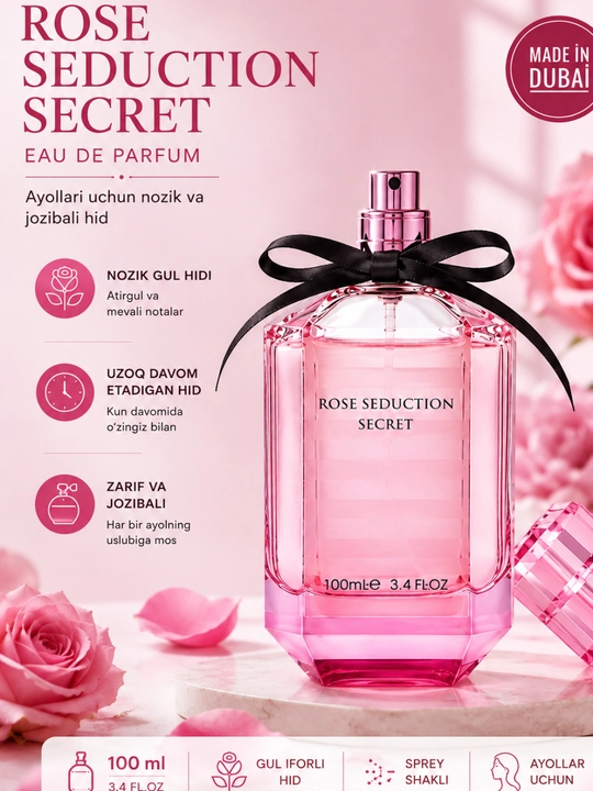 Rose Seduction Secret Eau de Parfum женские духи, 100 мл