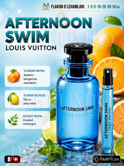 Louis Vuitton Afternoon Swim– erkaklar uchun, erkaklar atiri, uzoq saqlanuvchi parfum - 