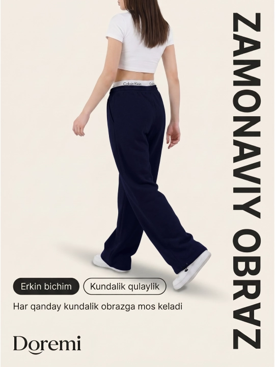 Ayol va qizlar uchun keng oversize jogger shim, sport shimlari, yengil, 46–52 o'lcham