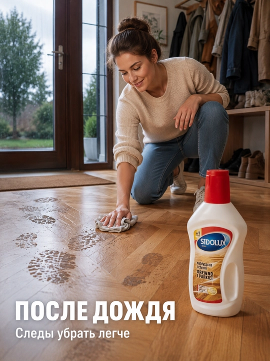 SIDOLUX parket va yog‘och pol uchun parvarish, yaltiroq va himoya, 500 ml