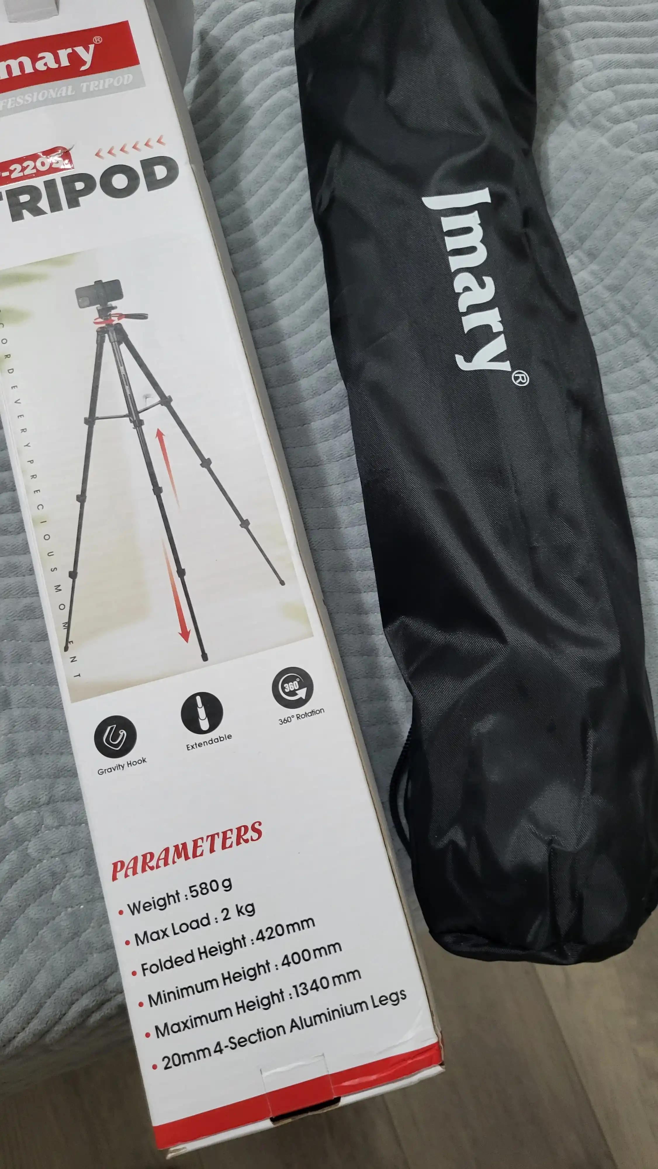 Shtativ tripod Jmary KP-2205, MT-75 telefon ushlagichi bilan kamera va telefon uchun