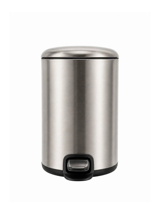 Premium sanuzel va hammom uchun nikel rangli, 5 L, pedalli chiqindi idishi