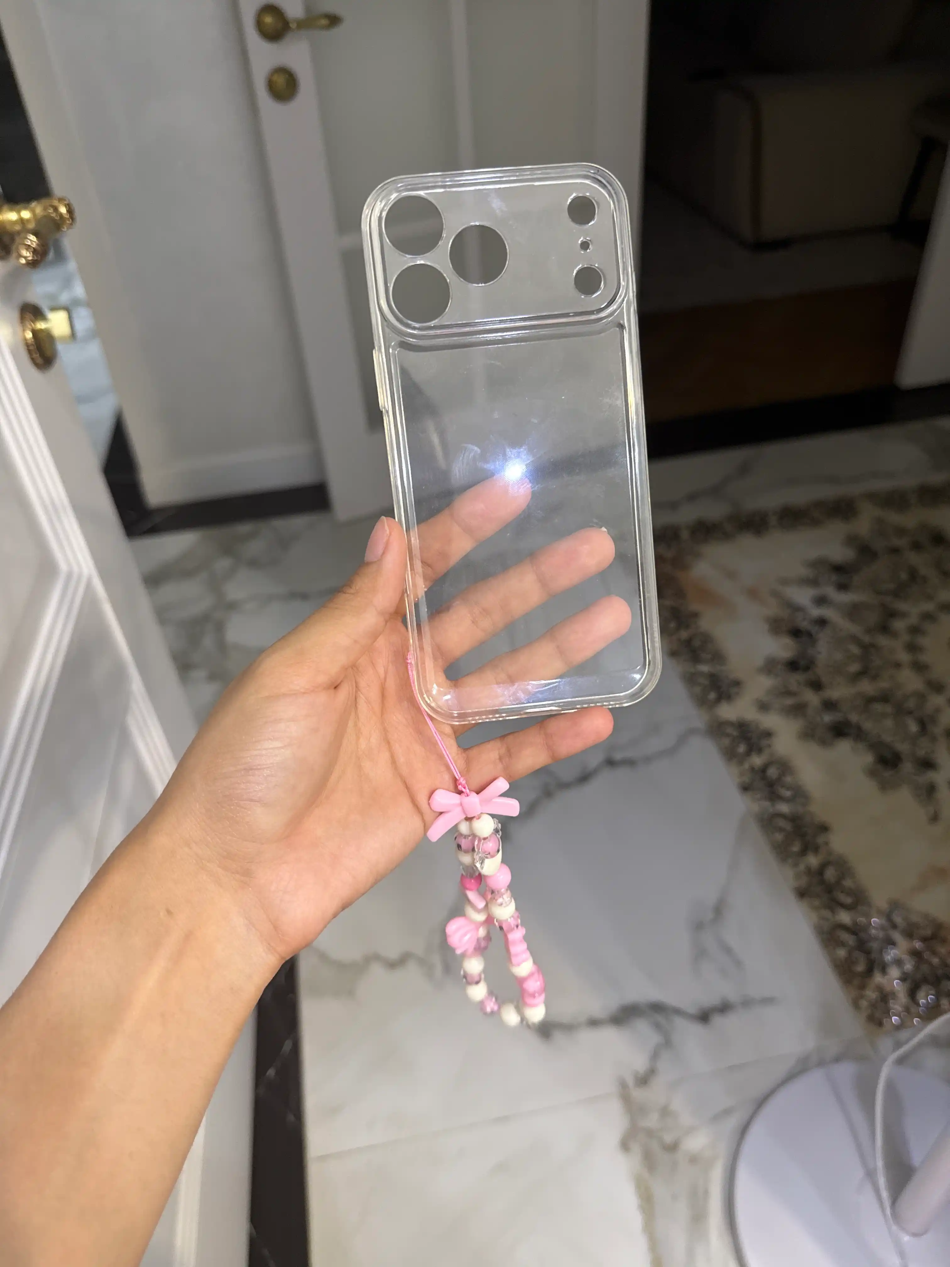 IPhone17Pro Max uchun shaffof silikon chexol/Kamera himoyasi bilan, zarbga chidamli g'ilof