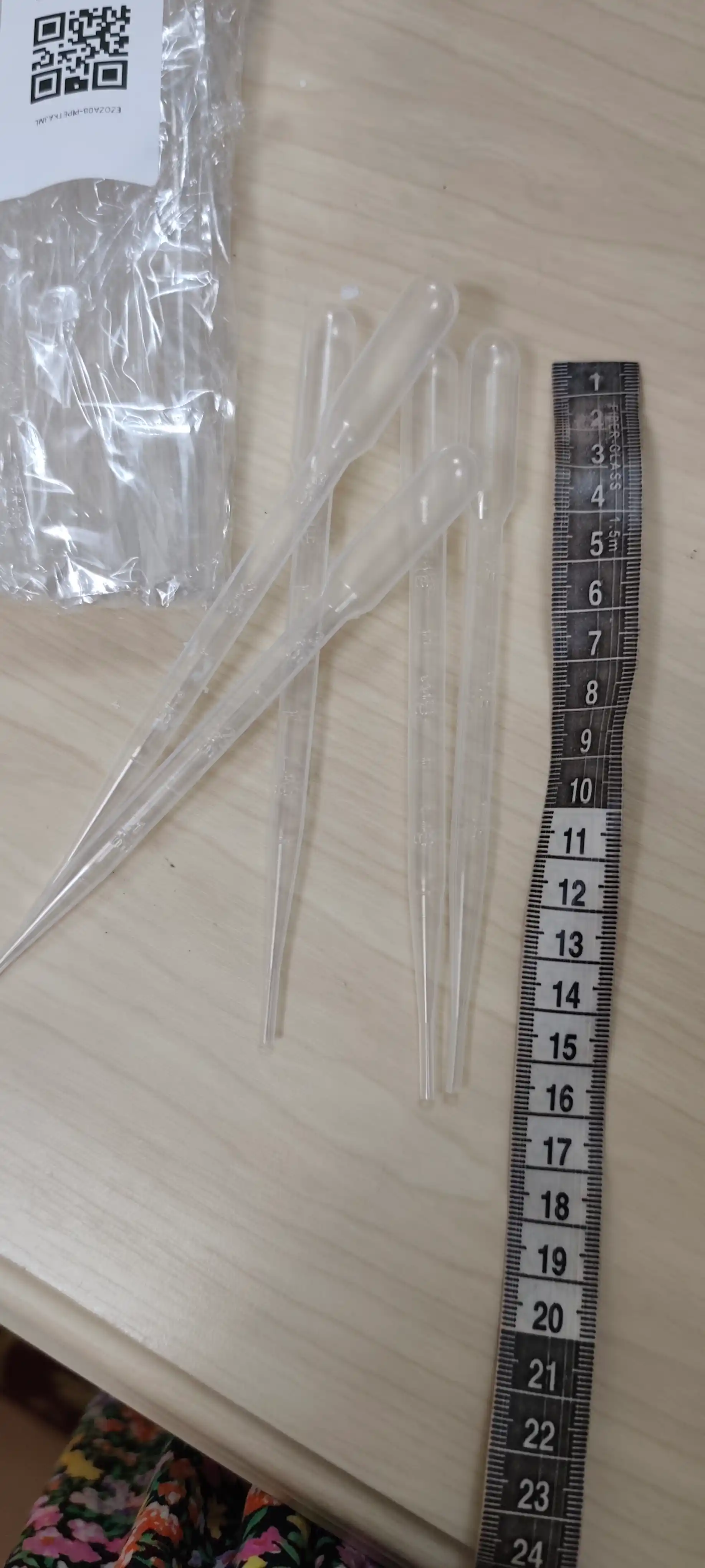 Plastik pipetka - 3 ml, qadoqda 5 dona