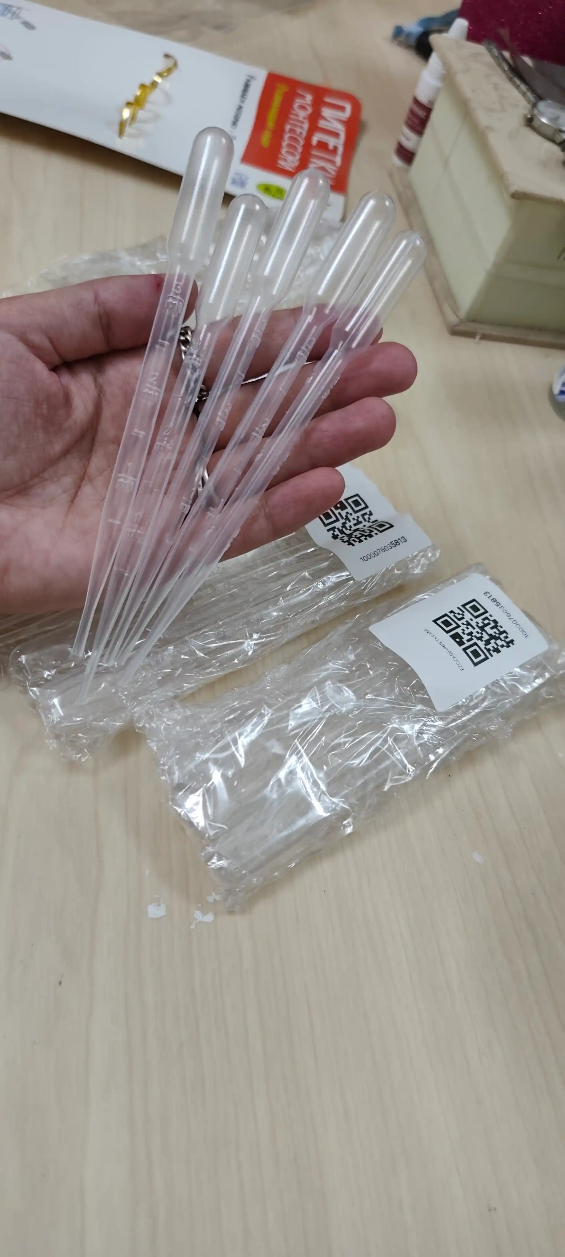 Plastik pipetka - 3 ml, qadoqda 5 dona