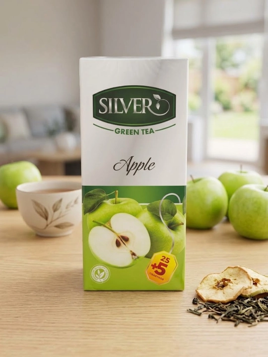 Silver Green Tea: ассорти чая с фруктовыми вкусами, зеленый и черный чай, чай в пакетиках - 