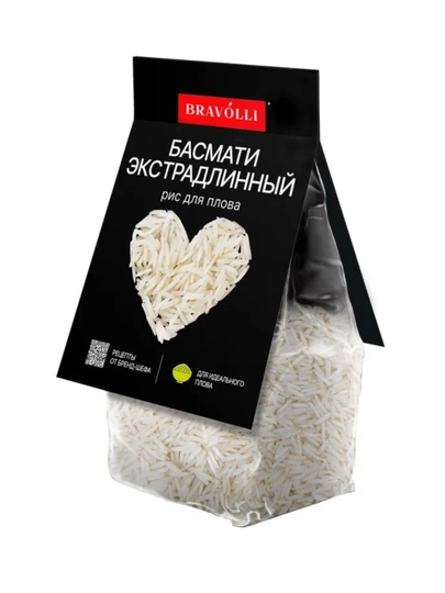 Басмати экстрадлинный рис для плова Bravolli 350г - 