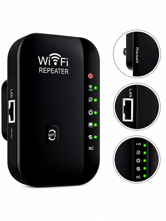 Wi-Fi усилитель сигнала 2.4 ГГц, репитер до 300 Мбит/с с LAN-портом