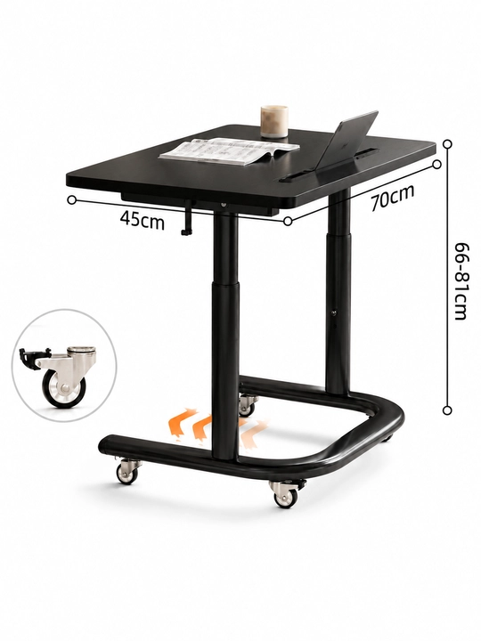 Noutbuk uchun balandligi sozlanadigan stol 60×40 sm, divan va krovat yoniga, 55–80 sm - 