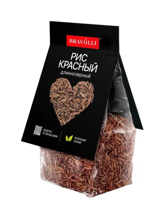 Рис красный, длиннозерный, Bravolli, 350 г - 
