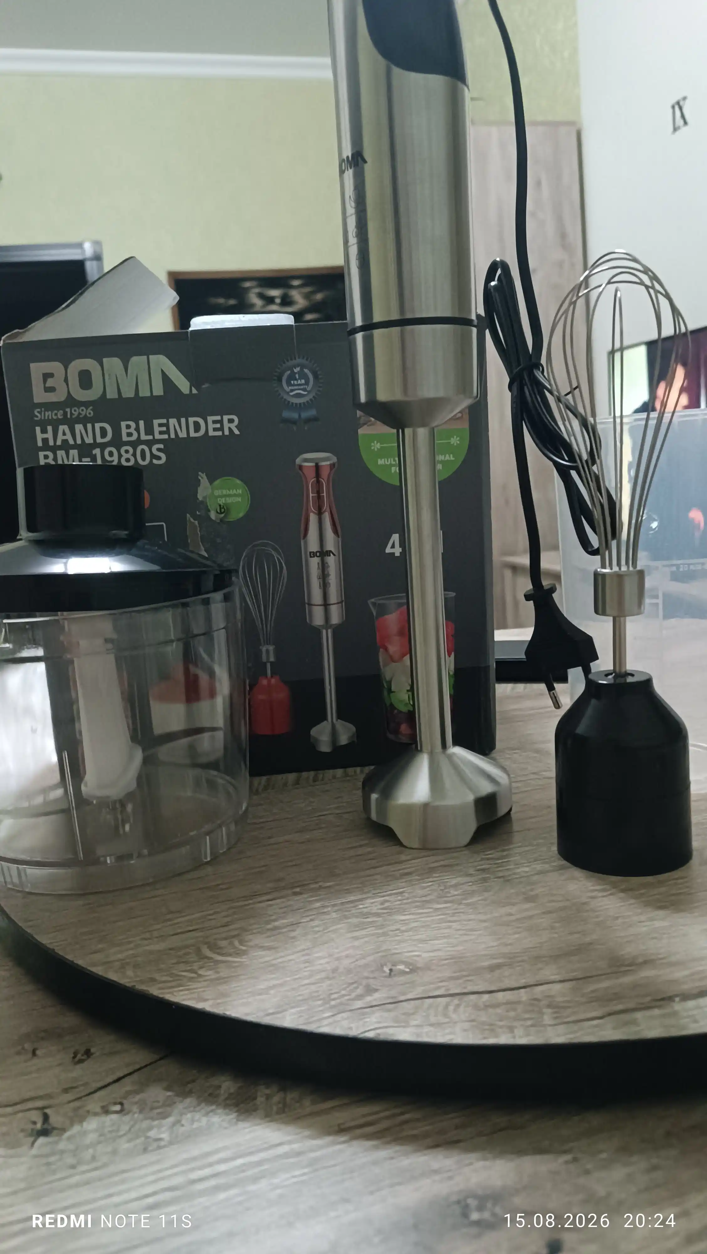 Qo'l blenderi 4 in 1, quvvati 300-1000W BOMA, ko‘p funksiyali blender, metall pogrujnoy