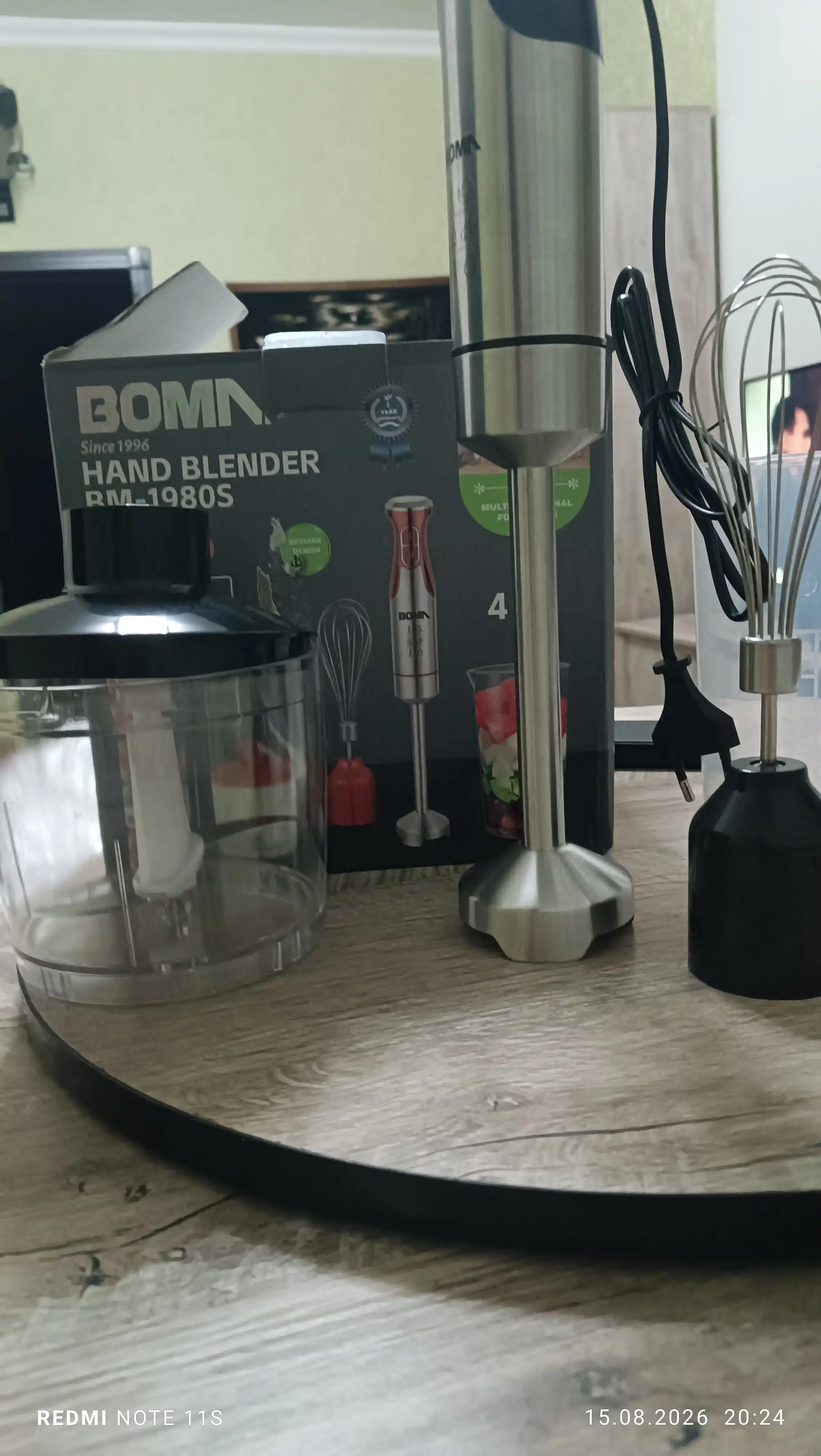Qo'l blenderi 4 in 1, quvvati 300-1000W BOMA, ko‘p funksiyali blender, metall pogrujnoy