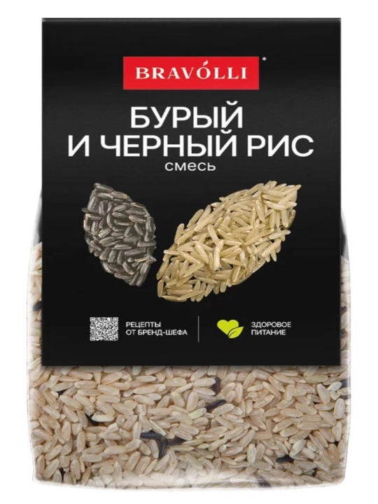 Бурый и чёрный рис смесь Bravolli 350г