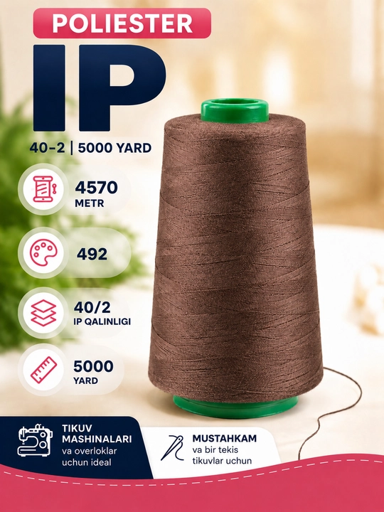 Pardalar, tikuv mashinalari uchun 40/2 tikuv iplari