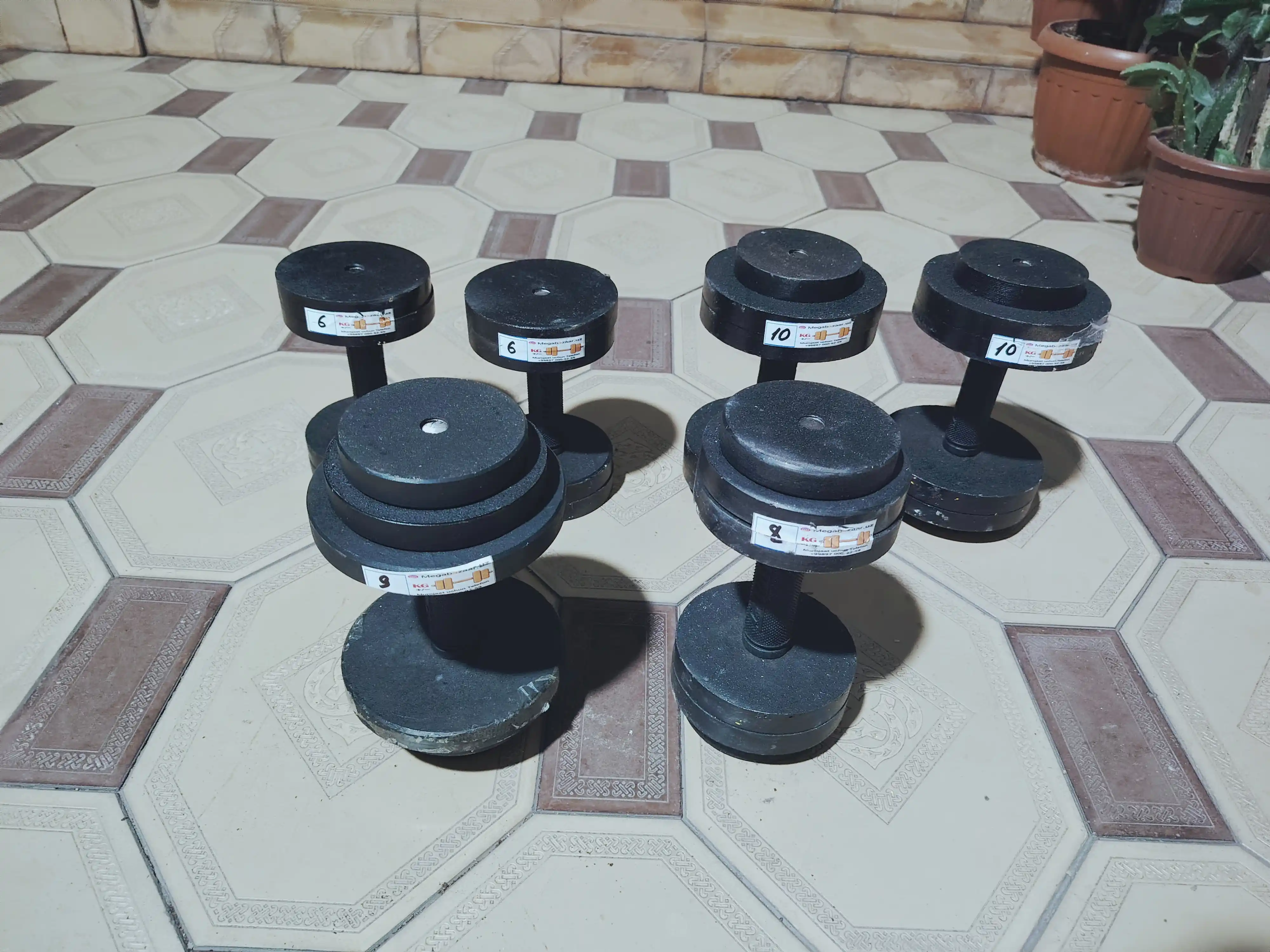 Universal metall gantel, gantellar to'plami, 1kg, 25kg