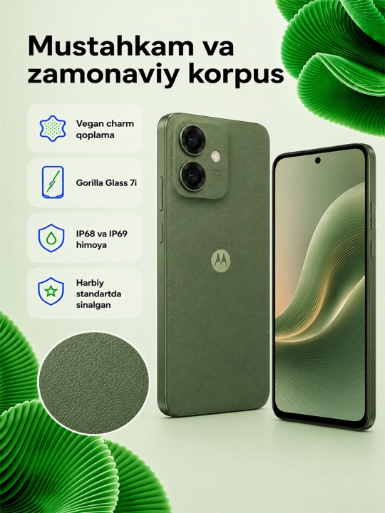 Motorola Moto G56 5G 12/256 ГБ, экран 6,7″ FHD+ 120 Гц, 50 МП, зарегистрирована SIM+eSIM