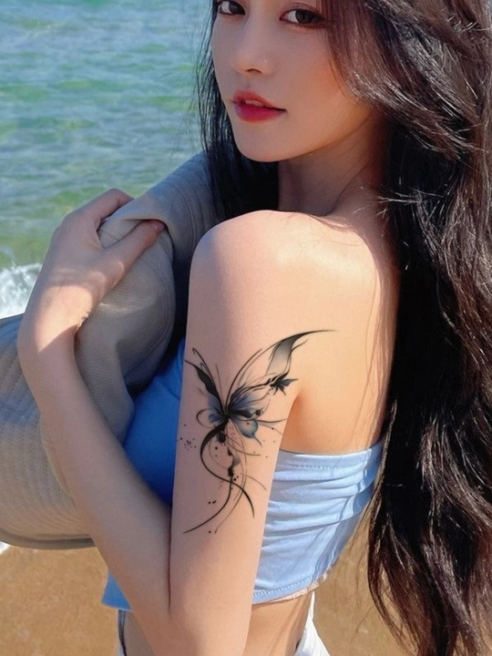 Flower Tattoo - vaqtinchalik tatuirovka, gul dizayni bilan, 12 kungacha saqlanadi - 