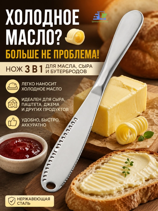 Кухонный нож из нержавеющей стали для масла, сыра