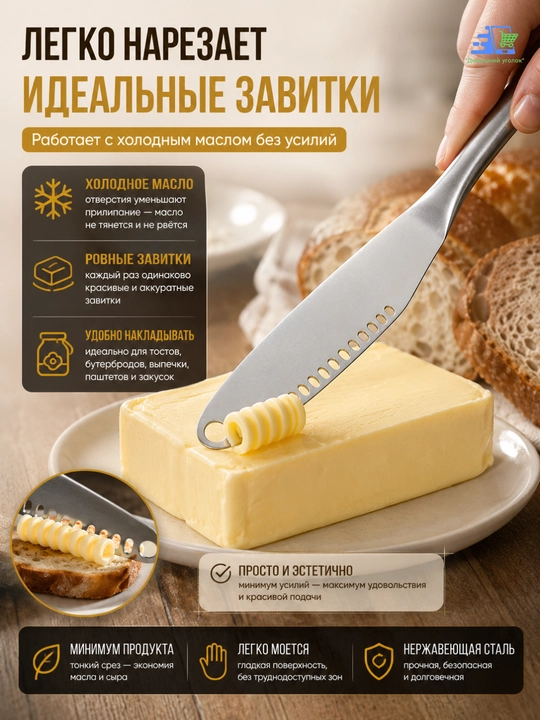 Кухонный нож из нержавеющей стали для масла, сыра