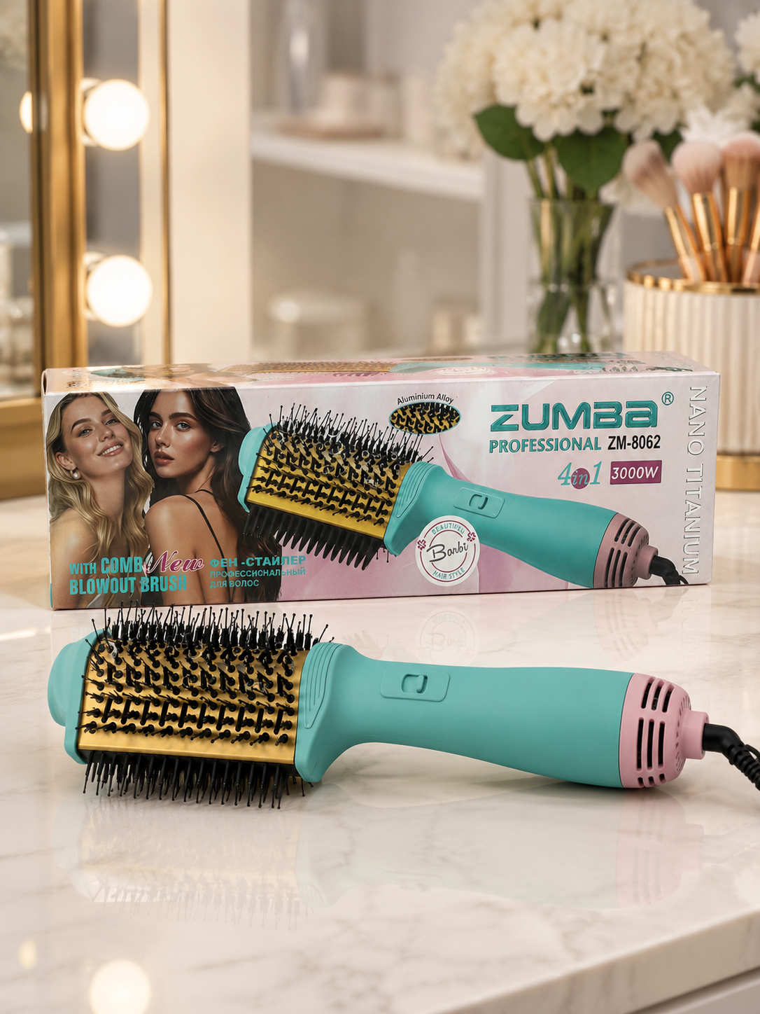 Фен-стайлер ZUMBA Professional ZM-8062 4 в 1, щетка для волос - 