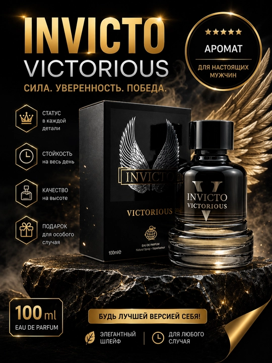 INVICTUS VICTORIOUS, Eau de parfum, Erkaklar uchun jozibador va elegant atir, 100ml OAE