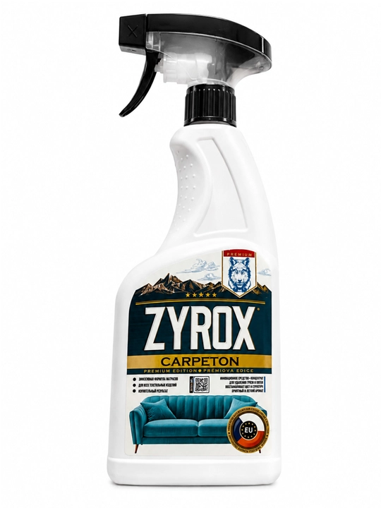 ZYROX CARPETON — gilam va yumshoq mebellar uchun tozalagich, sprey 500 ml