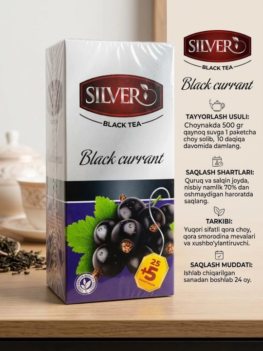 SILVER TEA: Meva ta’mli turli xil qora choylar, paketlardagi choylar va to‘plamdagi sovg‘a - 
