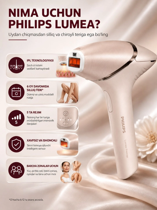 Фотоэпилятор Philips Lumea 9900 IPL проводной и беспроводной 4 насадки