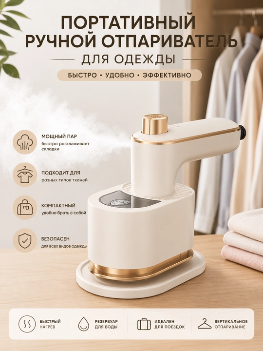 Портативный ручной отпариватель для одежды - 