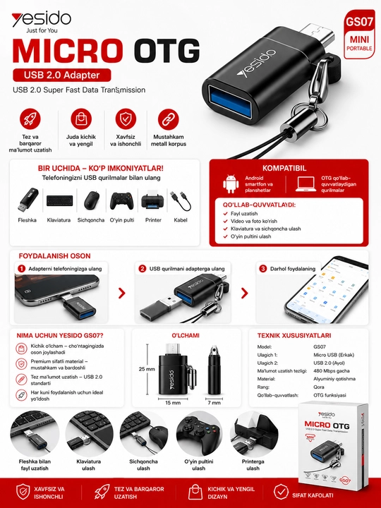 Многофункциональный адаптер с портами USB-C HUB, USB 3.0, USB-C, HDMI, SD и MicroSD - 