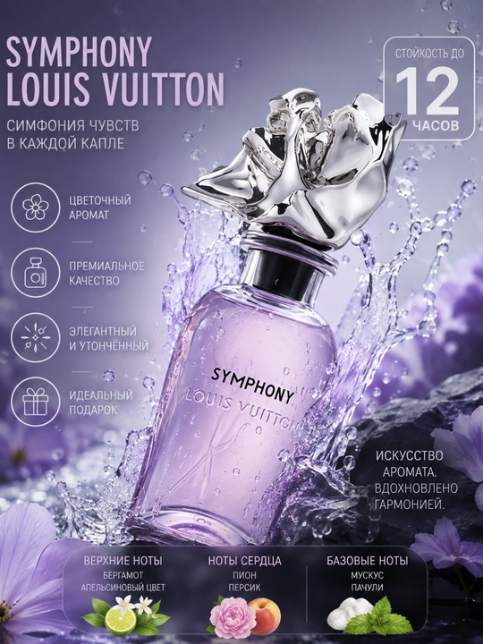 Ayollar va qizlar uchun parfum atir Louis Vuitton Symphony parfyum hushbo'y ifor 3,5,10 ml - 