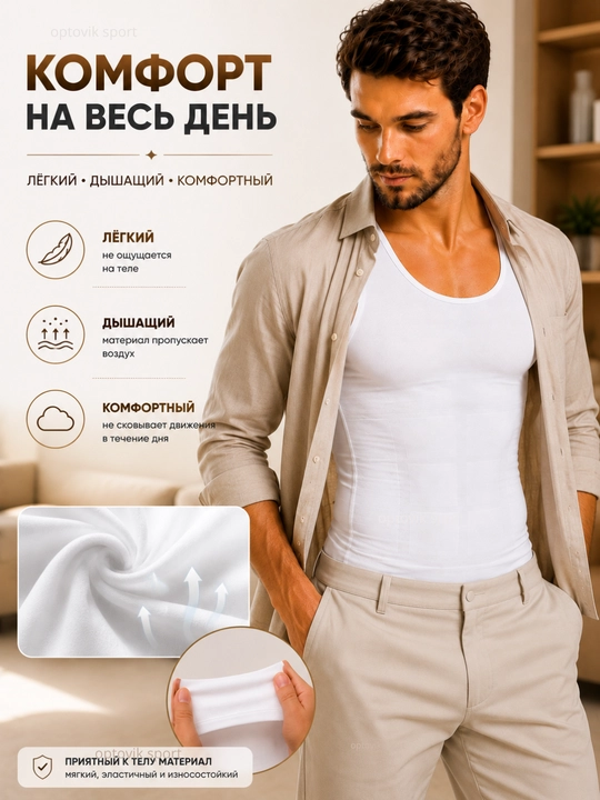 Утягивающая майка Form Time мужская, майка-корсет для живота, талии и коррекции фигуры