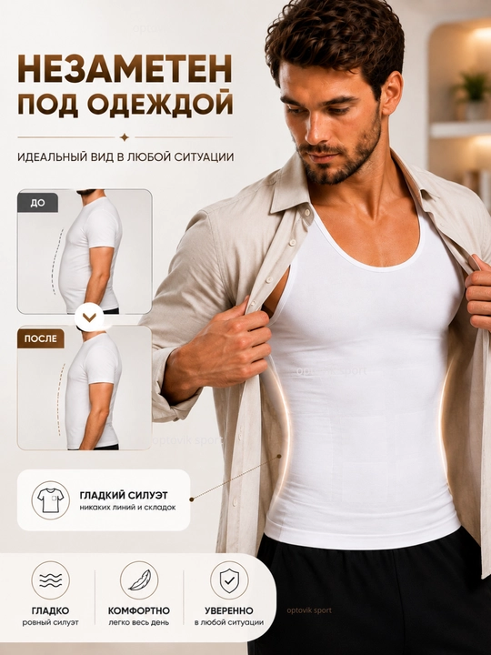 Утягивающая майка Form Time мужская, майка-корсет для живота, талии и коррекции фигуры