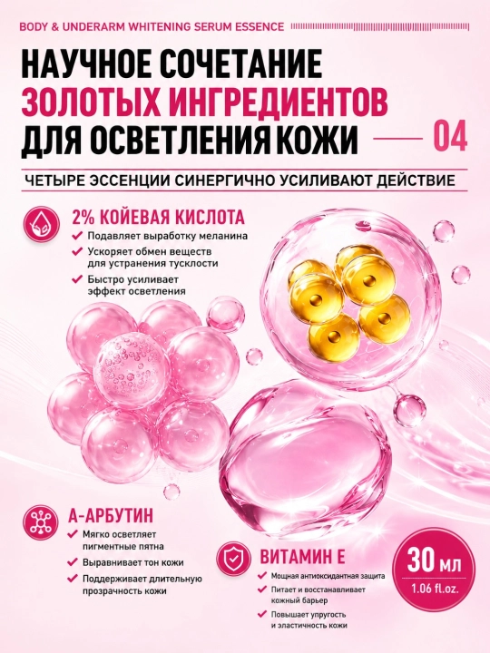 Oqartiruvchi sarum, terini ochartiruvchi sarum, qo'ltiq osti va intim uchun oqartiruvchi