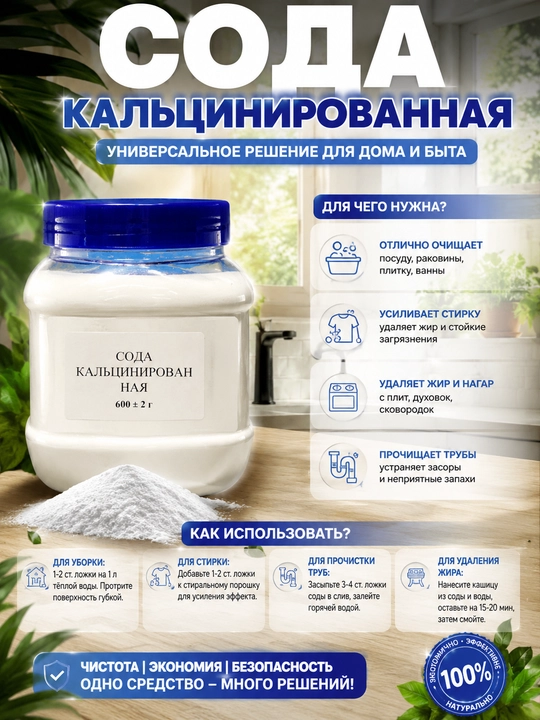 Сода кальцинированная чистящее средство, для стирки и уборки