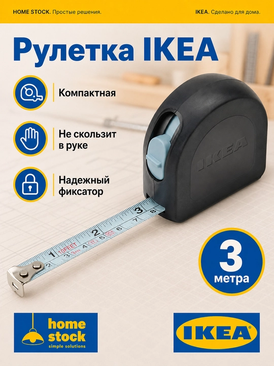 O'lchov ruletkasi IKEA TRIXIG, 3 metr - 
