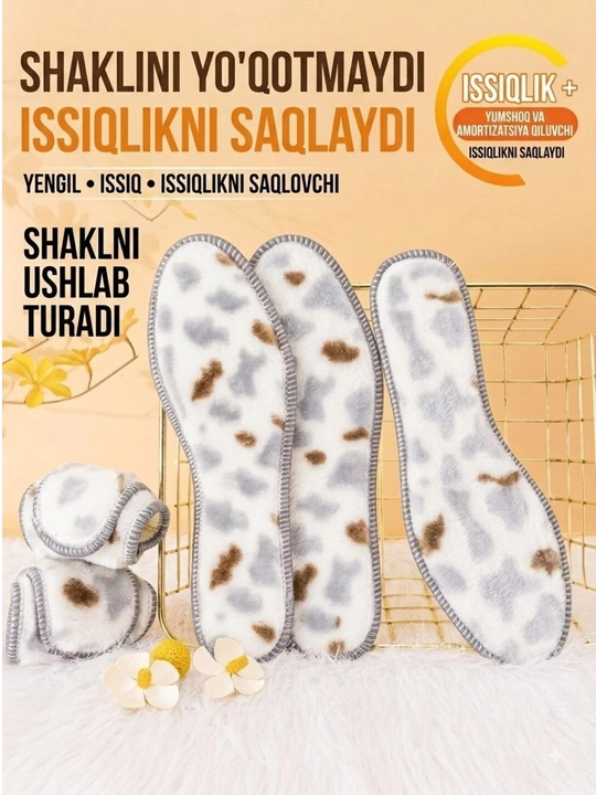 Poyabzal uchun issiq mo‘yna tagliklar, sovuqdan himoyalovchi yumshoq va egiluvchan tagliklar - 