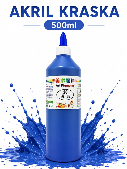 Akril bo'yoq 500 ml, rassomchilik va ijod uchun, universal - 