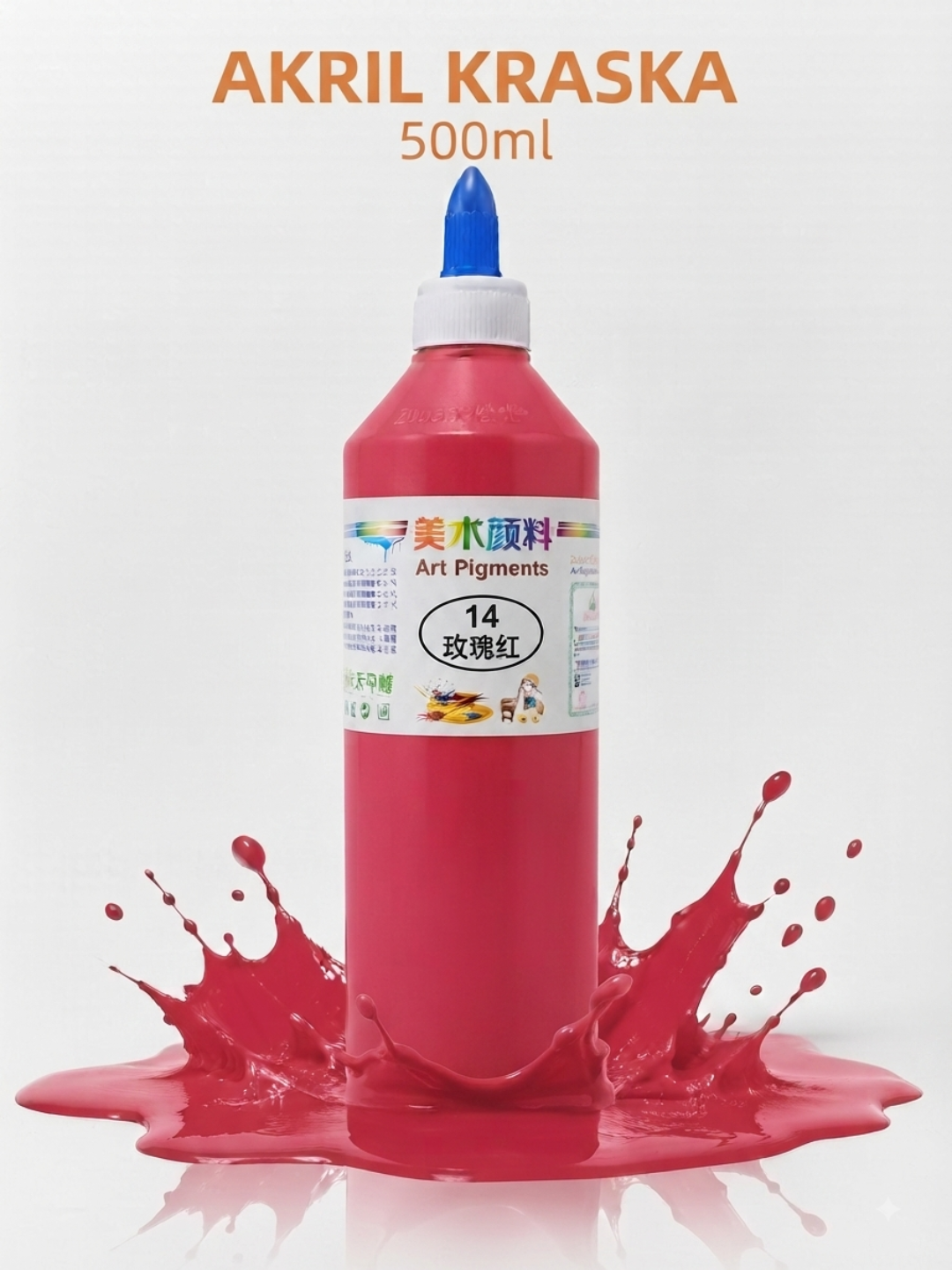 Akril bo'yoq 500 ml, rassomchilik va ijod uchun, universal - 