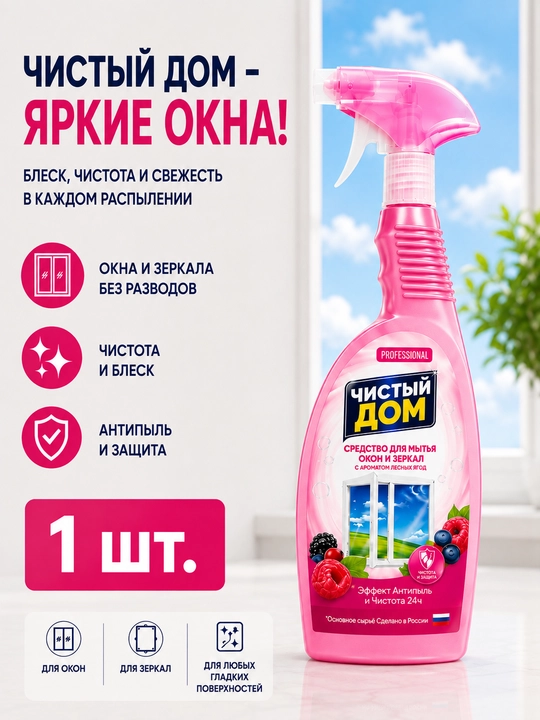 "Toza uy" oyna yuvish vositasi, 500 ml - 