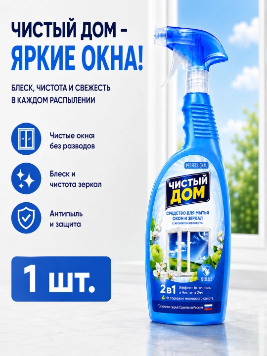"Toza uy" oyna yuvish vositasi, 500 ml - 