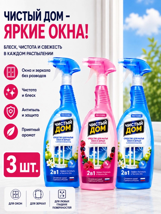 "Toza uy" oyna yuvish vositasi, 500 ml - 