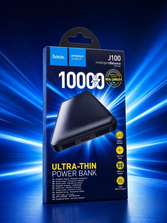 Hoco J100 10000 mAh — Ultra ingichka Power Bank - 