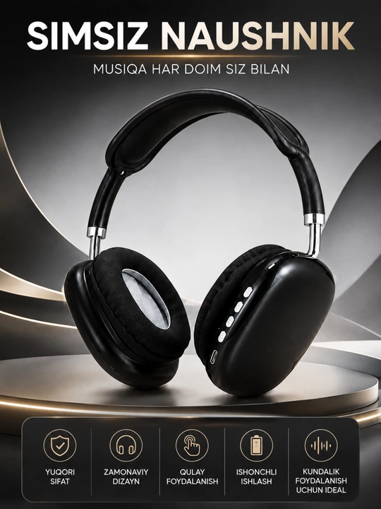 Simsiz Bluetooth Quloqchin – Hi-Fi Stereo Ovoz, 12 Soat Ishlash va Bluetooth 5.0 - 