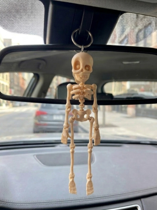 Harakatlanuvchi brelok, mashinaga osiladigan skelet, mumiya, astronavt, mushuk skeleti
